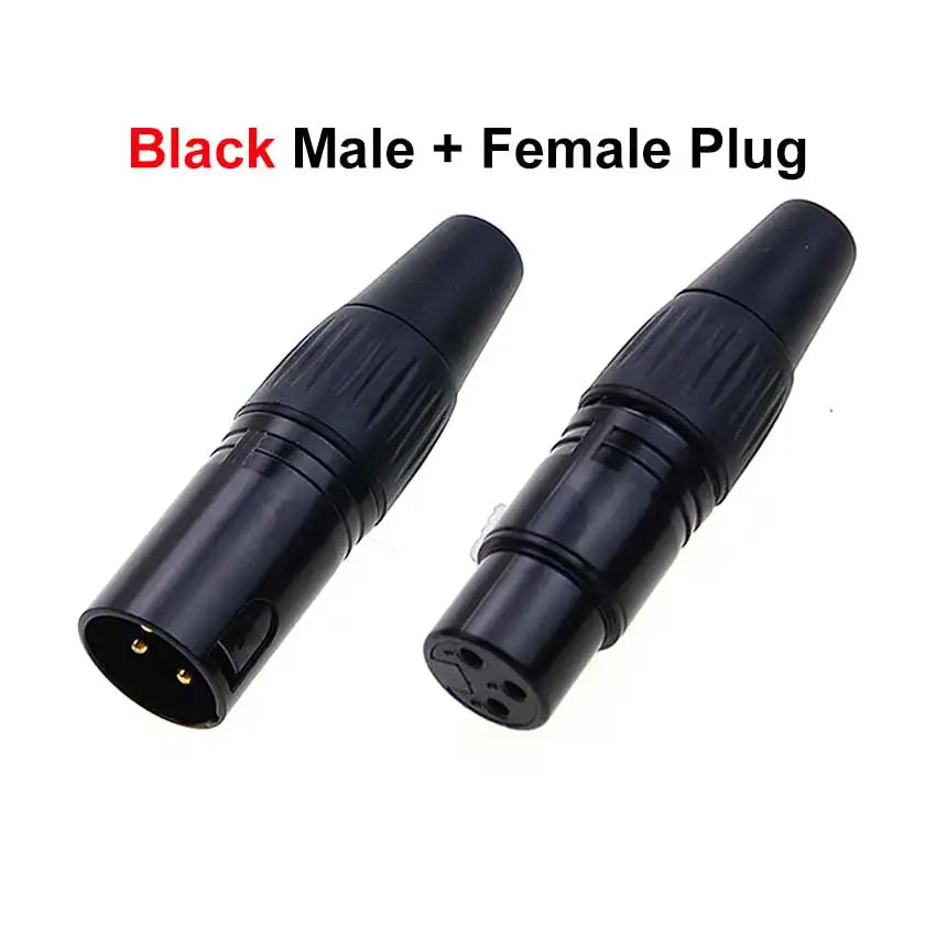 JCD XLR 3pin Male Female Panel Audio Microphone Mixer Plug Jack Connector YS145 YS146 Male Female 3 Core XLR Metal Socket