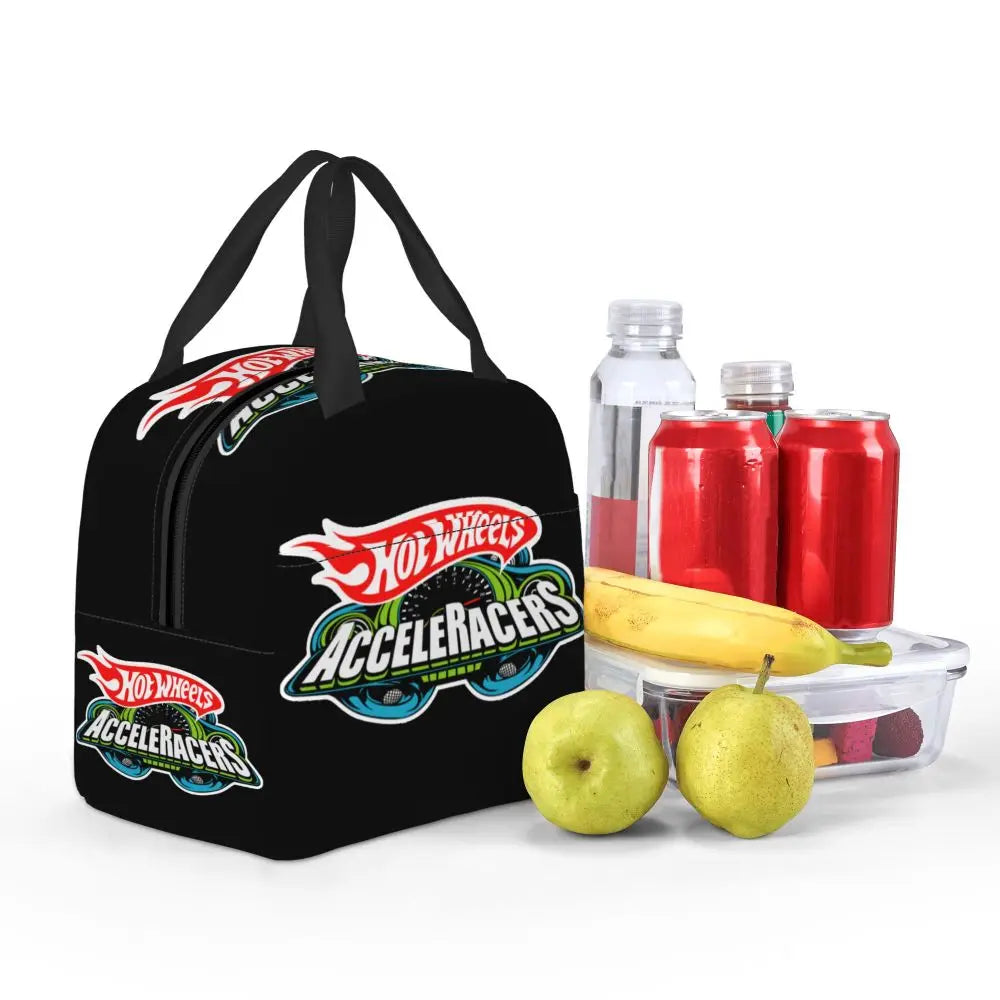Custom Hot Wheels For Fans Thermal Insulated Lunch Bag Cartoon Sport Car Portable Lunch Container Travel Multifunction Food Box