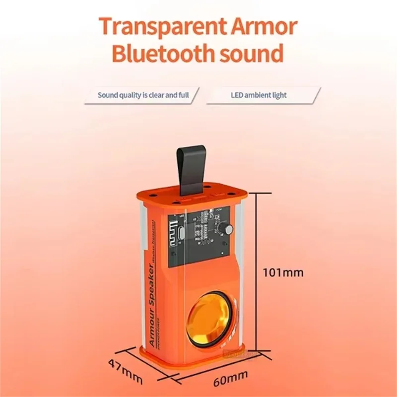 Bluetooth Speaker K08 LED Flashing Soundbar Portable Outdoor Indoor Subwoofer Loudspeaker Support TF Card FM Radio Waterproof