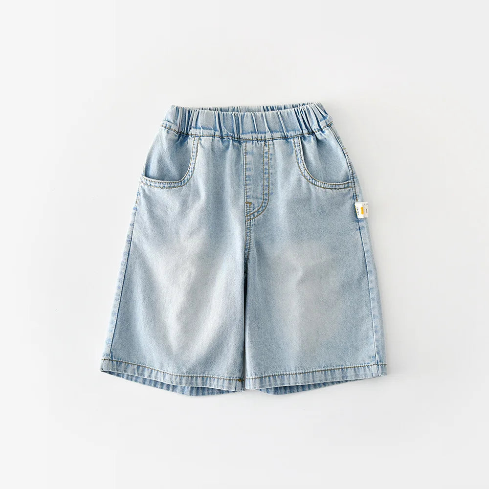 2026 Summer New Baby Thin Denim Shorts Children Casual Pants Boys Girls Loose Jeans Shorts Solid Kids Clothes