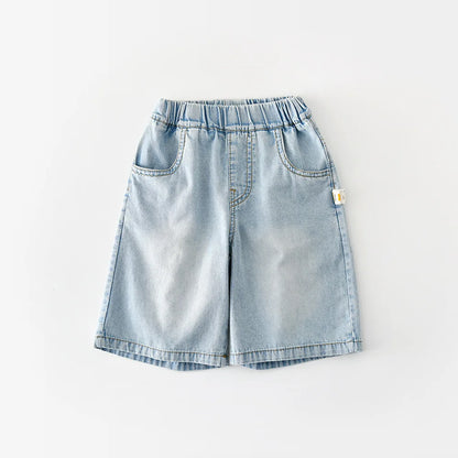 2026 Summer New Baby Thin Denim Shorts Children Casual Pants Boys Girls Loose Jeans Shorts Solid Kids Clothes