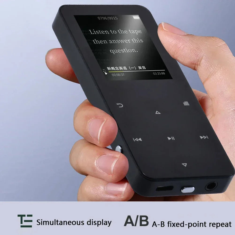 Mini 1.8 inch Metal Touch MP3 MP4 Music Player Bluetooth 5.0 Hifi Player Walkman Radio Video Play with 8/32GB Card E-book