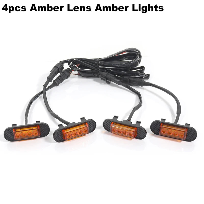 iJDM Car LED Front Grille Clearance Light For Ford Bronco Badlands Wilderness Edition Amber Daytime Running Light Warning Lamp