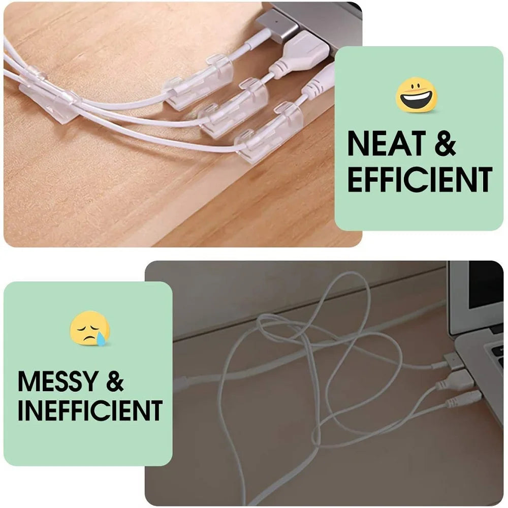 5/20Pcs Cable Management Clip Cable Protector Winder Self-Adhesive Desktop Tidy Management Clips For Mouse Headset Wire Storage