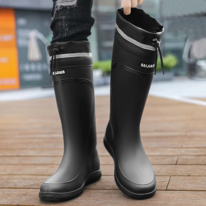 Rain shoes men's waterproof rainproof boots four season soft soles non-slip comfort outdoor work water shoes male's water boots