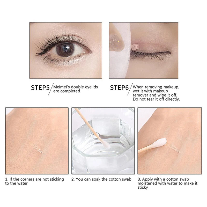 360pcs Makeup Clear Gray Beige Eyelid Stripe Big Eyes Invisible Double Fold Eyelid Shadow Tape Sticker Beauty Tool