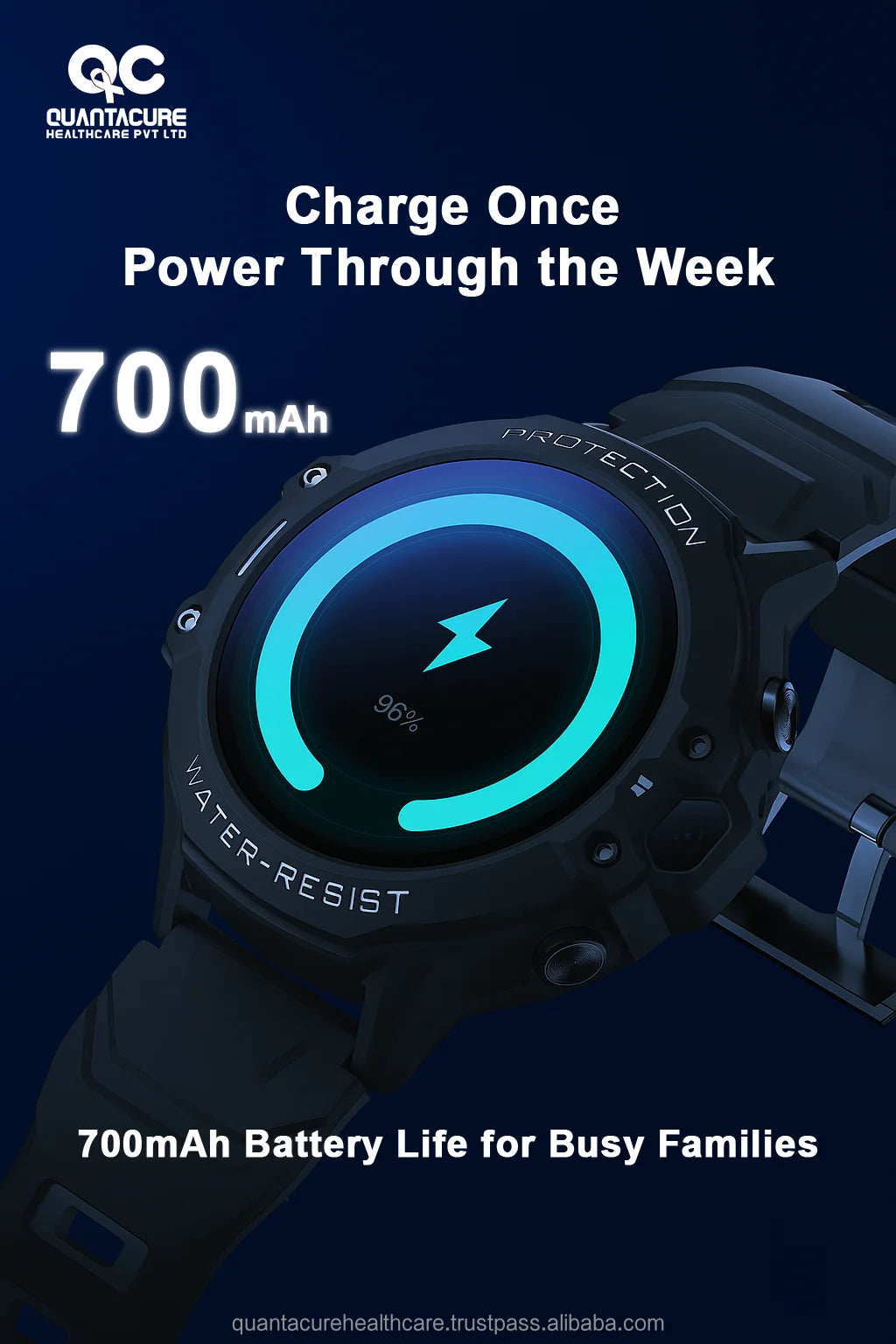 2025 QC K14 Kids Smartwatch GPS Navigation 700mAh Super Battery IP68 Waterproof Video Call Voice Chat Call Activity Tracker