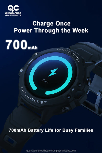 2025 QC K14 Kids Smartwatch GPS Navigation 700mAh Super Battery IP68 Waterproof Video Call Voice Chat Call Activity Tracker