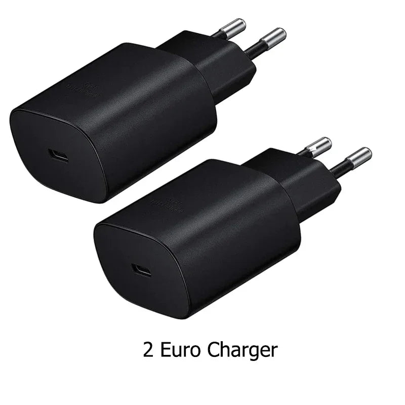 25W USB C Fast Wall Charger with USB C to Type C Fast Charging Cable For IPhone 15 16 Samsu Galax S25 24 S23 S22 S21 S20 Note 10