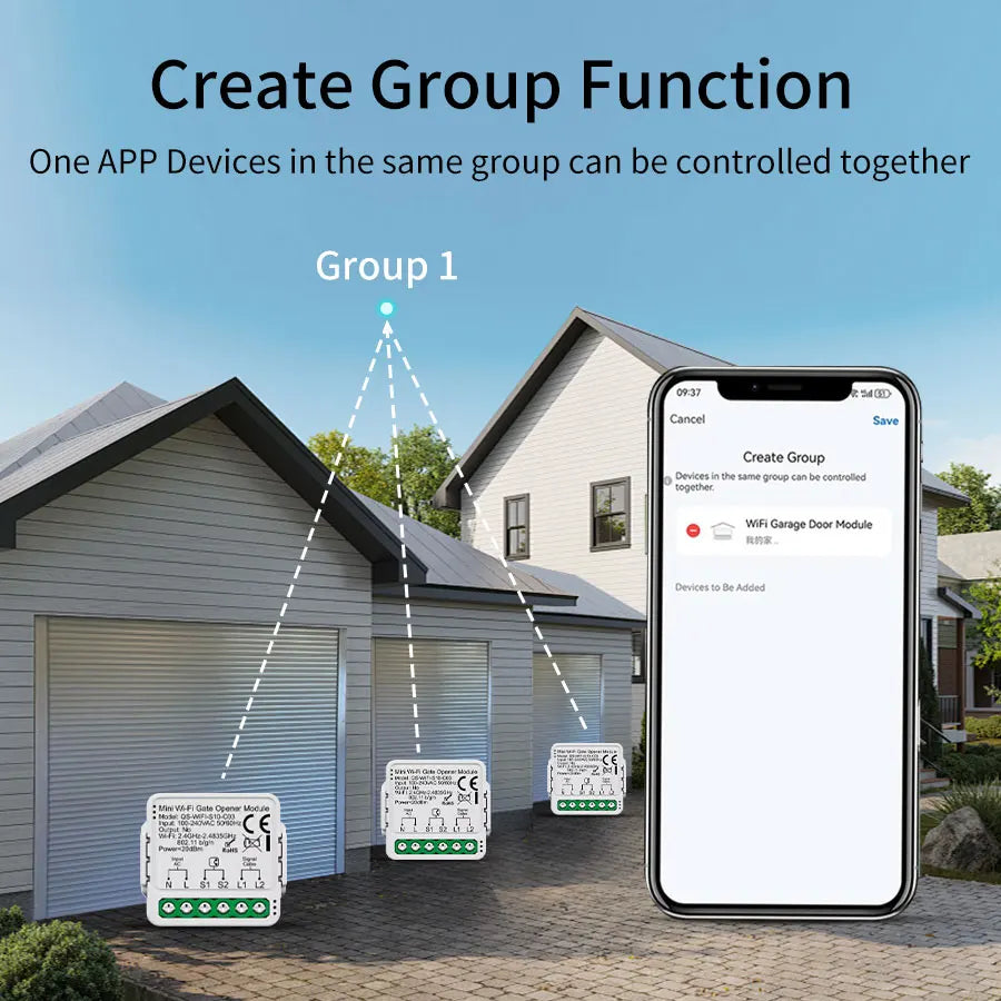 Tuya Smart Garage Door Switch Module Wifi 100-240V Gate Opener Controller for Alexa Google Home Assistant Yandex Voice Control