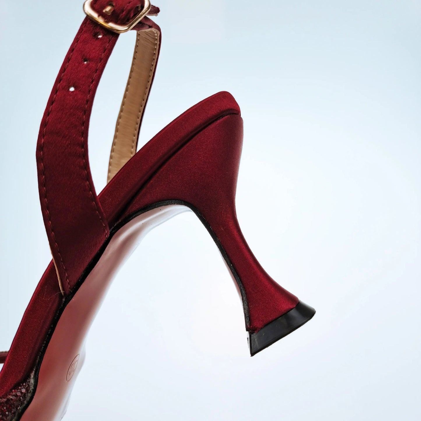 QSGFC African Women's Fashion Crystal Square Button Pointed High Heels Water Diamond Shiny Wine Color Sandal Bag Set