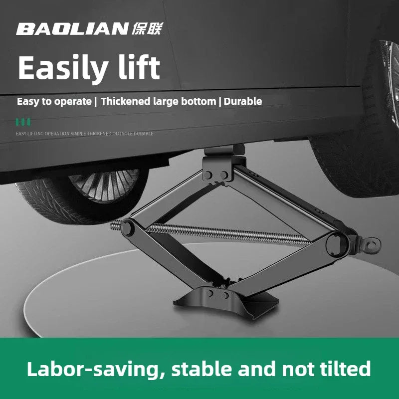 BAOLIAN Car Scissor Jack 3T Auto Emergency Lift Stand Labor-Saving Repair & Tire Replacement Tool and Wrench for SUV Vehicles
