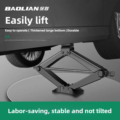 BAOLIAN Car Scissor Jack 3T Auto Emergency Lift Stand Labor-Saving Repair & Tire Replacement Tool and Wrench for SUV Vehicles