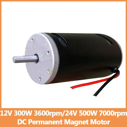 12V 300W 3600rpm/24V 500W 7000rpm High-power CW CCW  Dual Bearing DC Permanent Magnet Motor