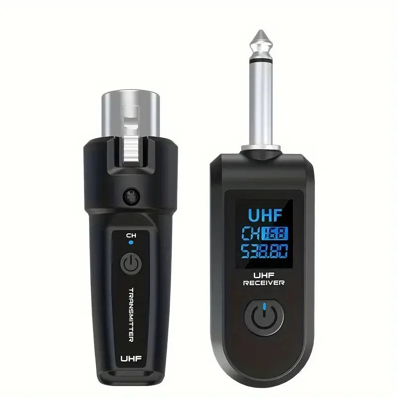 UHF Wireless Microphone System XLR Transmitter Receiver For Dynamic Mic Guitar Audio Mixer PA System