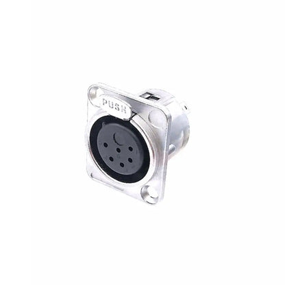 1pcs 3,4,5,6,7 pin Male/Female Black/Silver Metal Square XLR Speaker Panel mount socket Connector