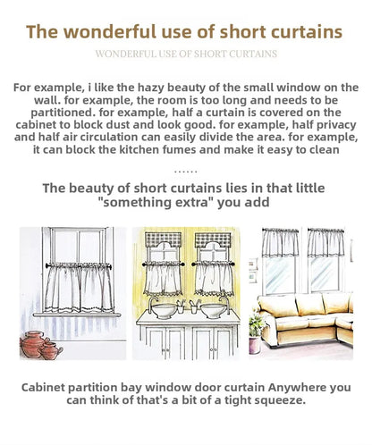 Modern Simple New Solid Color High-precision Short Curtain Finished Blackout Curtain Kitchen Partition Curtain Coffee Curtain.
