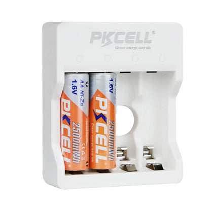 PKCELL 4PC 1.6V 900mWh Ni-Zn AAA Rechargeable Battery AAA batteries pack with NiZn Charger for NIZN AA/AAA Battery