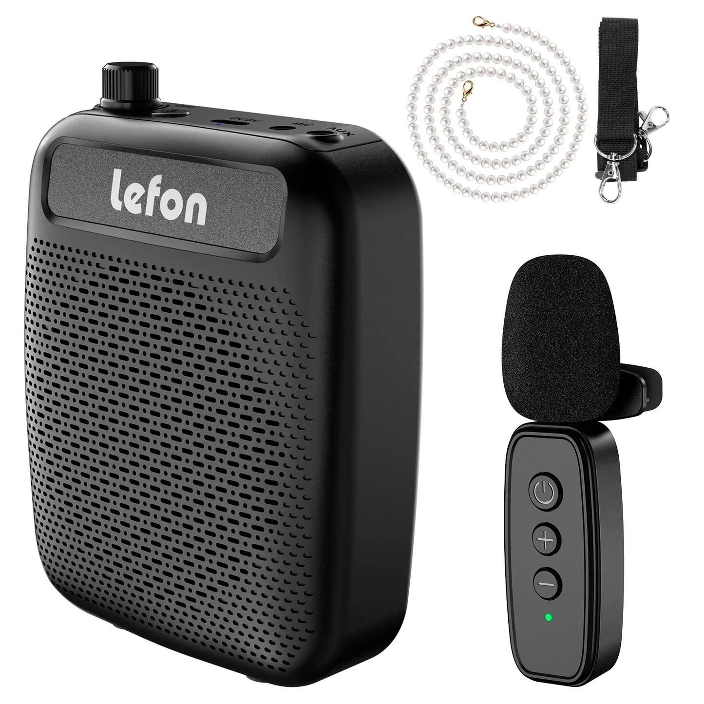 Portable Wireless Voice Amplifier with Lavalier Microphone Rechargeable Clip On Megaphone Speaker for Teacher Tour Guide Outdoor