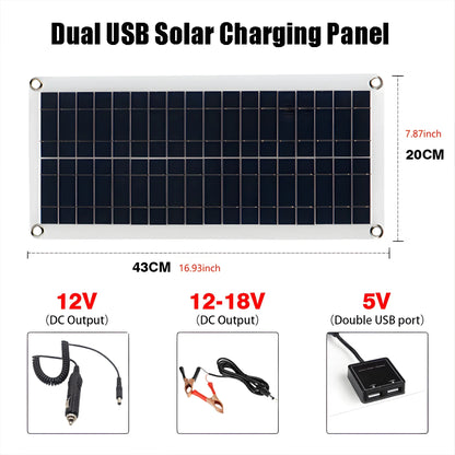 40W Solar Panel 12V/18V Solar Cell 10A-100A Controller Solar Plate Kit For Phone RV Car Caravan Home Camping Outdoor Battery