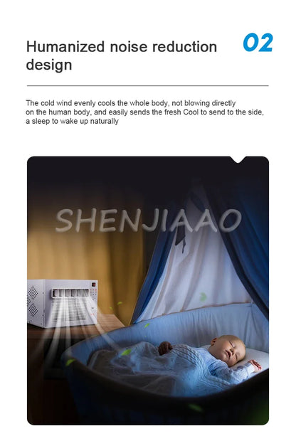 Home Portable Mobile Air Conditioning Dehumidification Desktop Mini Cooling Only Machine Free Installation with Remote Control