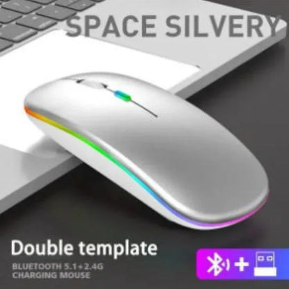 Bluetooth Wireless Mouse for Computer PC Laptop IPad Tablet with RGB Backlight Mice Ergonomic Rechargeable USB Mouse