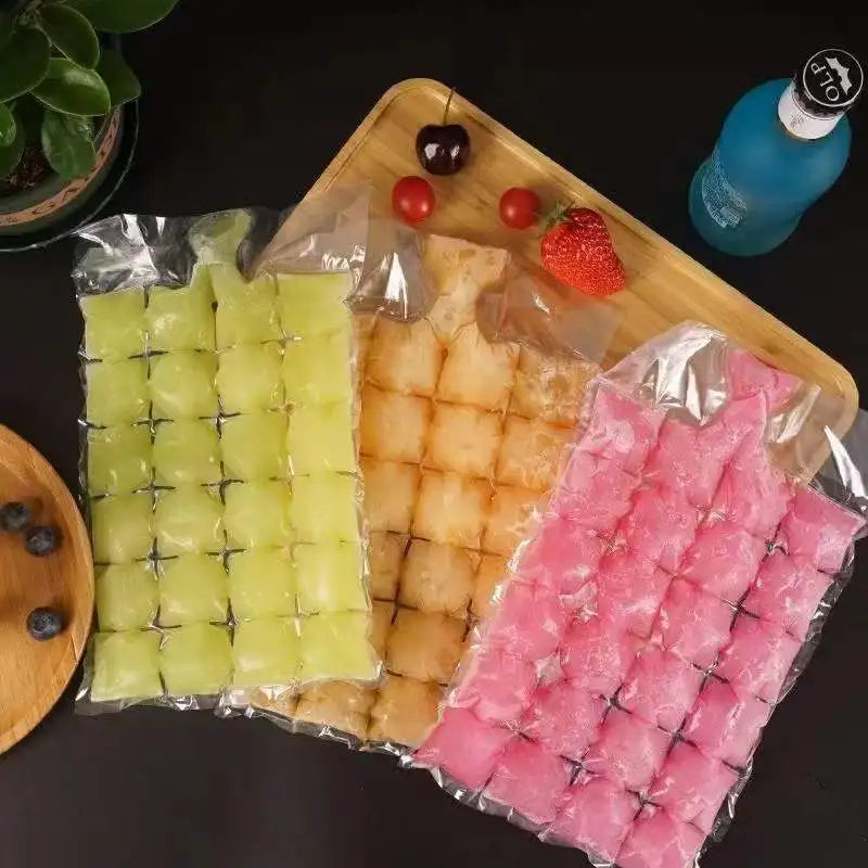 10/pack ice bag Disposable plastic homemade ice freezer bags Home use creative self-styled ice cubes bags ice-making mold
