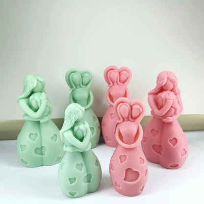 New Mother Hugging Child Candle Silicone Mold 3D Love Mother and Child Portrait Plaster Crafts Resin Soap Mold Mother's Day Gift