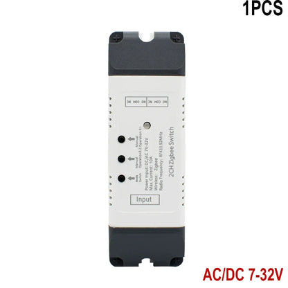 Two Relay Zigbee Tuya Switch 12V 24V 220V 230V 2CH Receier Module Dry Contact NO NC COM Inching Timer Rele for Light Motor Alexa