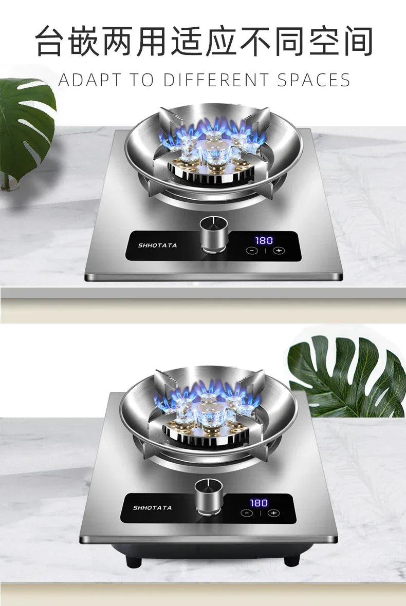 Built-in Kitchens Cookers Home Gas Stove Single Stove Stainless Steel Fierce Fire  Stoves Table Kitchen Household use