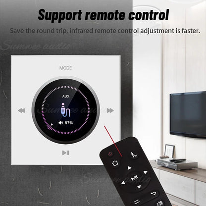 Home audio Wall power Amplifier Mini Stereo Background Music control Panel Bluetooths sound player System with Ceiling speakers