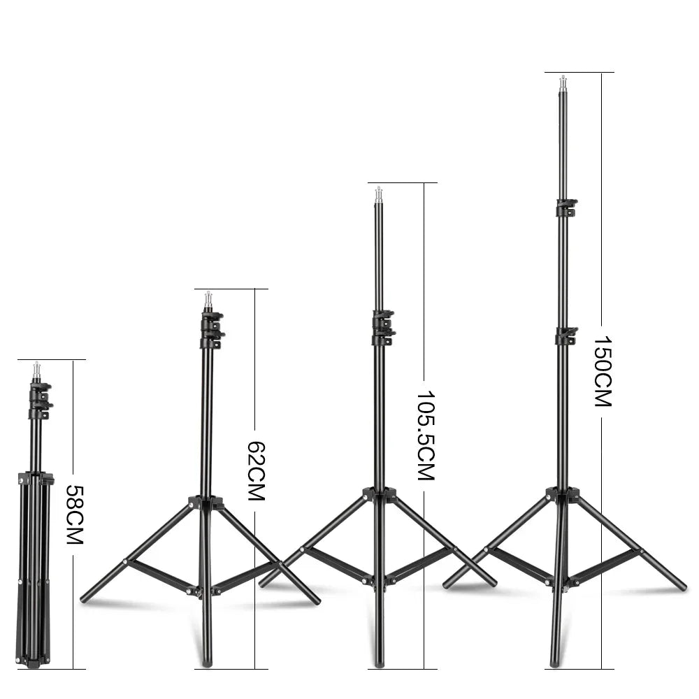 1/4 Screw Head Light Stand Tripod 2m 1.5m 68cm For Phone Selfie Stick Adjustable For Photo Studio Flashes Photographic Softbox