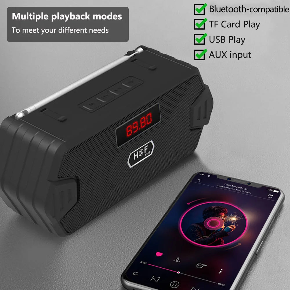 Portable Wireless Speaker Bluetooth-compatible Outdoor USB Speakers With FM Radio For Receiver AUX TF MP3 LoudspeakerPhone PC
