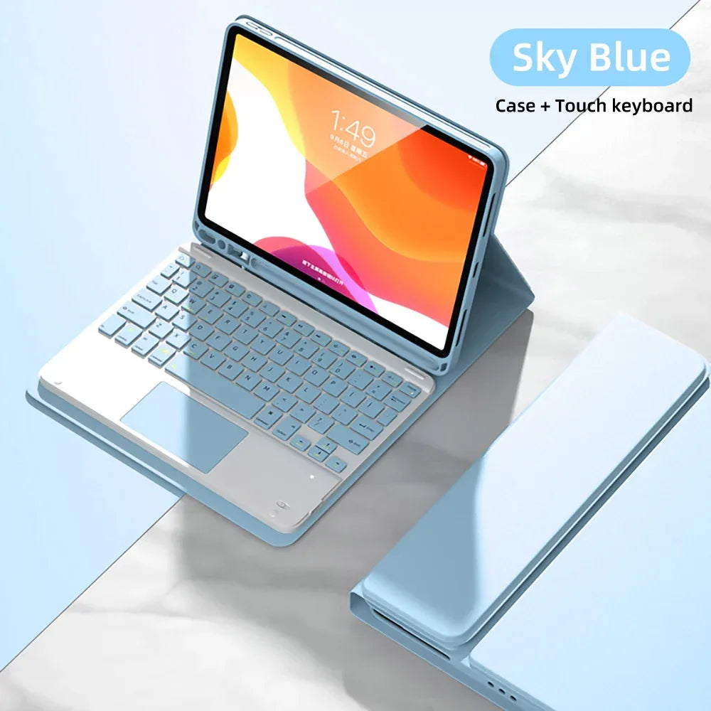 Spanish Keyboard Case For iPad Air Pro 11 13 2024,iPad 10.2 7/8/9th 10th 2022 Gen Air 3 4 5 10.9 Pro 12.9 Funda Cover For iPad