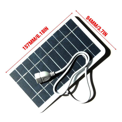 5V 400MA Solar Panel Charger Output USB Type-C Portable Solar System Mobile Phone Charger Electric Fan Outdoor Camping Home