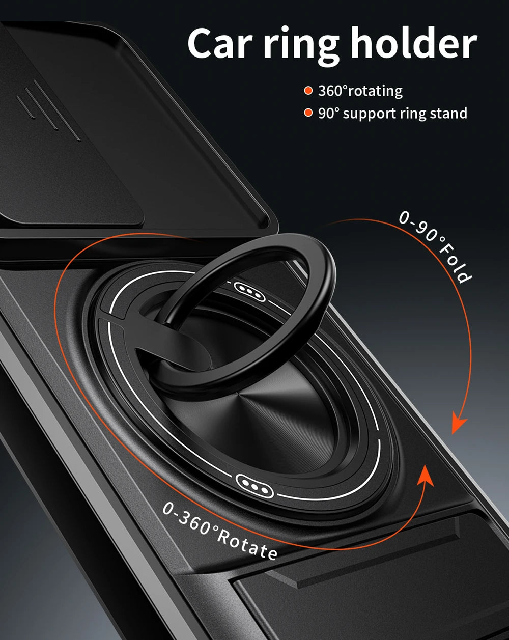 KEYSION Magnetic Phone Case for TECNO Camon 50 Pro 50 Ultra 5G Slide Camera Protection Upright Kickstand Ring Shockproof Cover