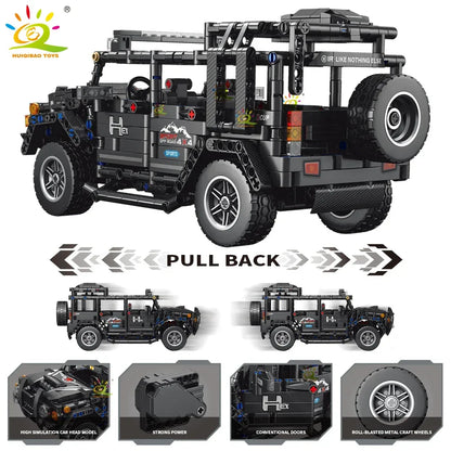 HUIQIBAO 1:14 Off-road Vehicle Racing Car Technical Model Building Block MOC Truck Brick Children City Construction Toy Boy Game