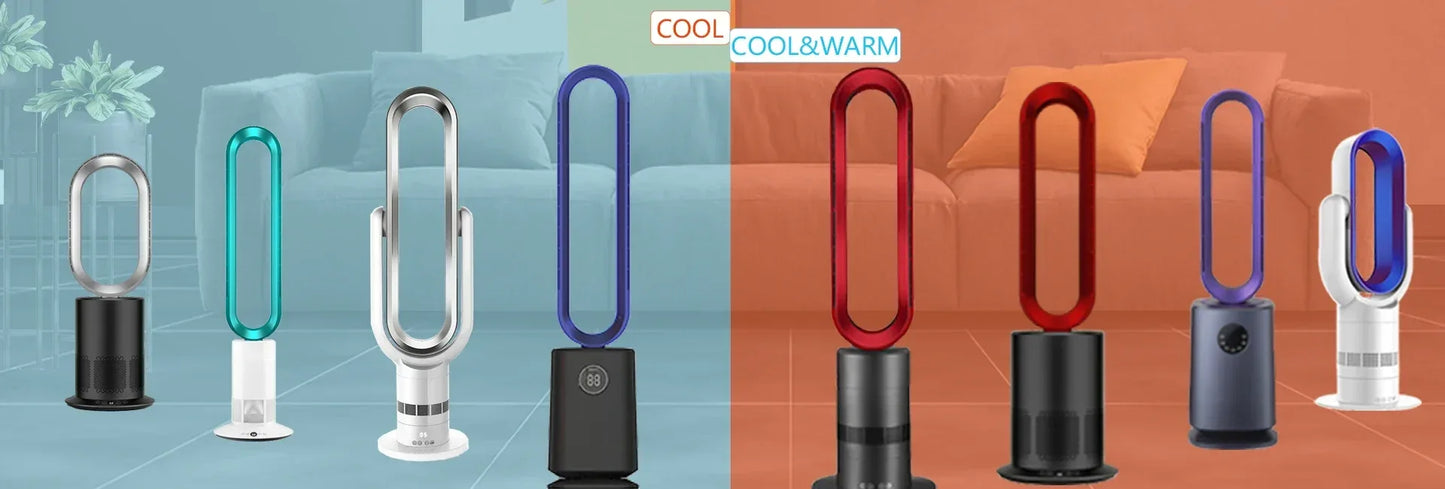 Smart Home Air Cooling Fan with Tower-Installable Bladeless Design Includes Air Purifier for Household Use
