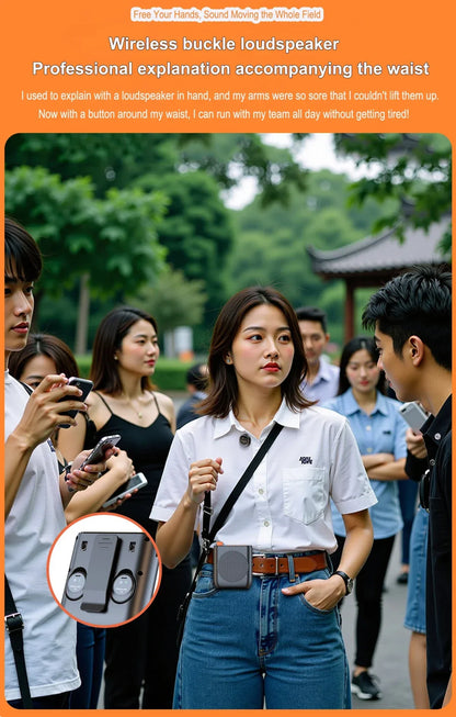 Portable Magnetic Megaphone Voice Amplifier Mini Audio Speaker with Microphone Rechargeable Loudspeaker for Teachers Tour Guider