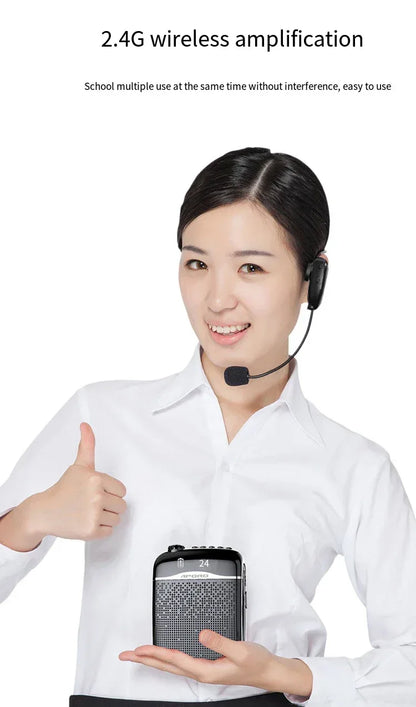 20W 2.4G Wireless / Wired Voice Amplifier Microphone Bluetooth 5.0 SpeakerTeacher School Tour Guide Portable FM Radio Megaphone