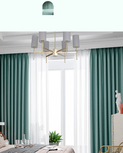 Modern Simple Balcony Drapes Light Luxury Bedroom Thick Blackout Curtain Large Area Bay Window Curtains Home Living Room Drape