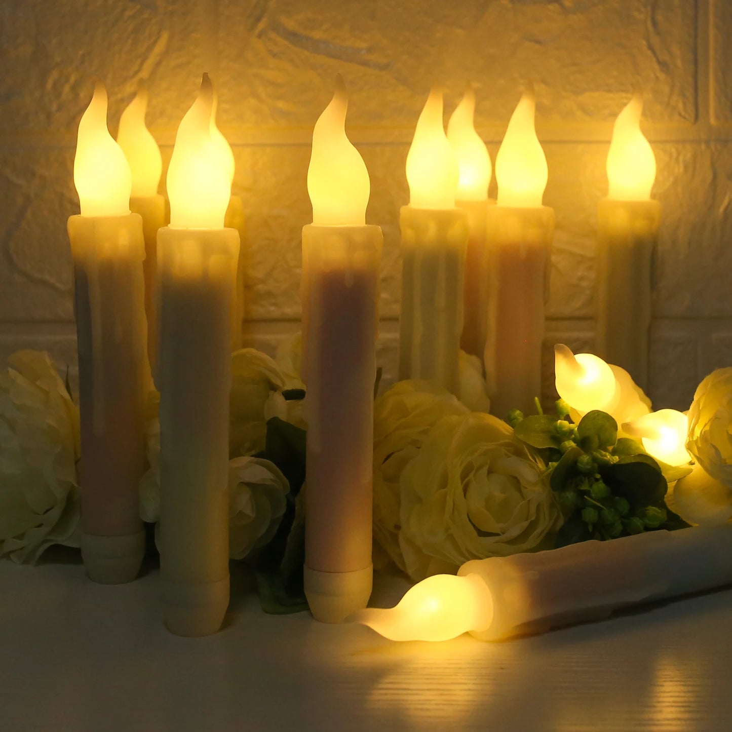 Lot de 6 bougies décoratives LED sans flamme, à piles, avec télécommande et minuterie, pour la maison, les fêtes et les mariages.