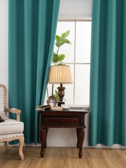 2pcs Solid 100% Blackout Curtain - Curtains for Bedroom and Living Room - UV Protection, Easy Sliding, and Stylish Design