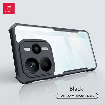 Xundd Phone Case For Xiaomi Redmi Note 14 Pro Shockproof Bumper Protective Cases Luxury Plain Transparent Cover,For Redmi Note14