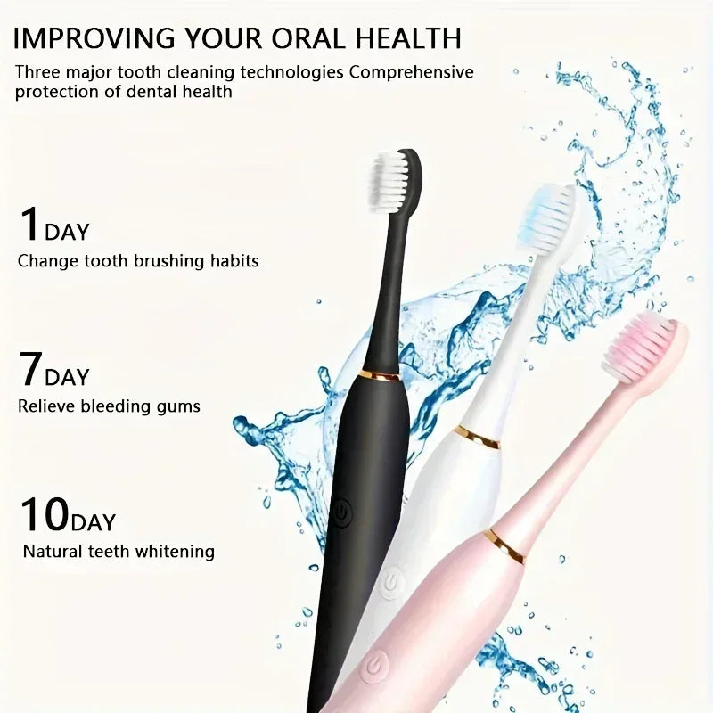 Electric Toothbrush Charging Six Speed Smart Sonic  for Adults and Children with Ultra Fine Soft Bristles Waterproof Portable