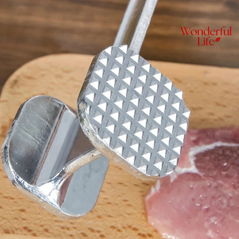 1Pcs Meat Tenderizer Hammer Two Sides Loose Meat Mallet Tool for Pounding Beef Steak Stainless Steel Meat Hammer Kitchen Tool