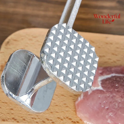 1Pcs Meat Tenderizer Hammer Two Sides Loose Meat Mallet Tool for Pounding Beef Steak Stainless Steel Meat Hammer Kitchen Tool