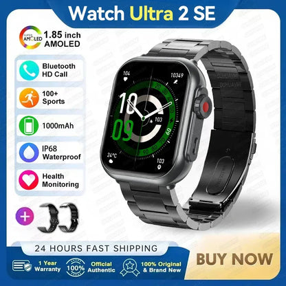 Watch Ultra 2 SE Men Women 1000mAh AMOLED Heart Rate 100+Sport Bluetooth Call GPS Track Waterproof Smart Watch For IOS Android