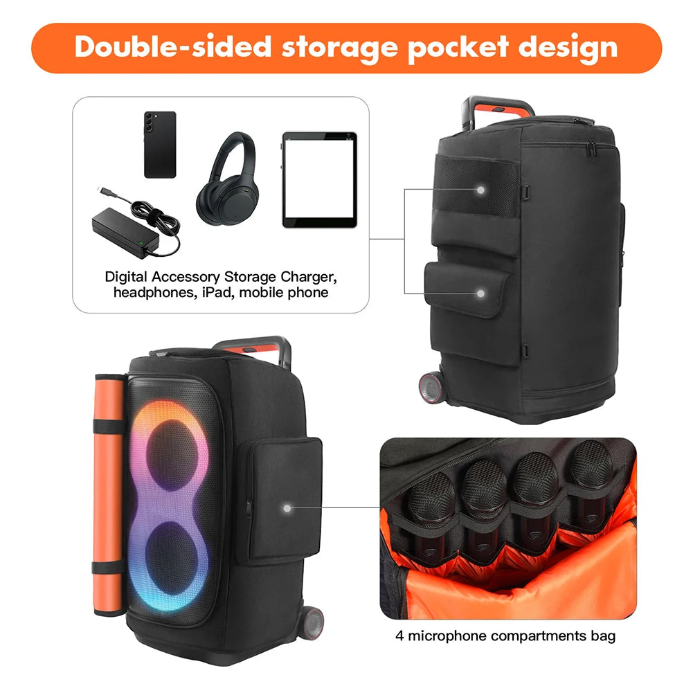 For JBL PARTYBOX 520 Carrying Cover Waterproof Speaker Protective Cover Double-Sided Speaker Storage Bag for JBL PARTYBOX 520