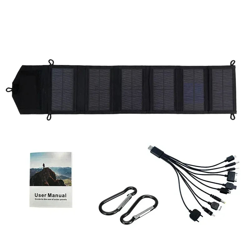 800W Foldable Solar Panel Portable 6-fold Solar Panels Charger USB 5V DC Full Time Power Solar Panel Mobile Power Supply
